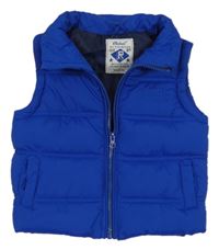 Tmavomodrá šušťáková zateplená vesta s nápisom Rebel