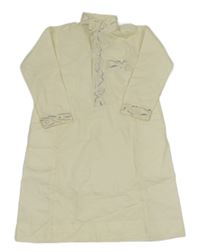 Smotanové košeľové šaty s výšivkami