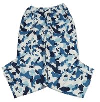 Bílo-tmavomodré army pyžamové kalhoty 