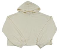 Smetanová crop mikina s kapucí New Look