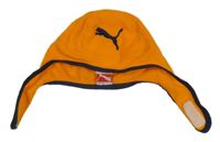 Oranžovo-tmavomodrá fleecová čapica s logom Puma