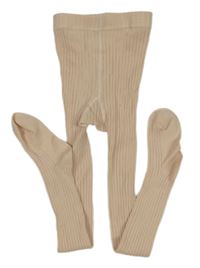 Světlerůžové žebrované punčocháče H&M