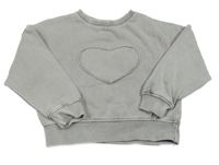 Svetlosivá crop mikina so srdcem Primark