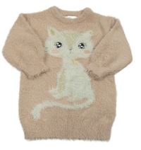 Ružový chlpatý sveter s mačičkou C&A