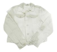 Biela rifľová crop bunda H&M