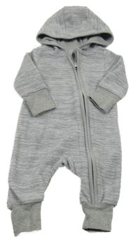 Šedá melírovaná fleecová kombinéza s kapucí Lily & Dan