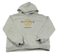 Svetlosivá melírovaná mikina s kapucí - Hard Rock