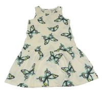 Smotanové šaty s motýlikmi H&M