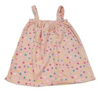 Světlerůžovo-barevné puntíkaté plyšové šaty/župan