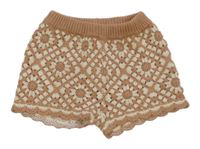 Starorůžovo-bílé vzorované pletené kraťasy Zara