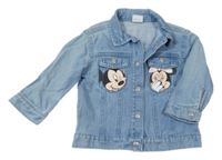 Svetlomodrá rifľová bunda s Minnie a Mickeym Disney