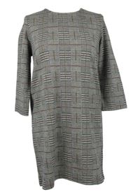 Dámske béžovo-tmavomodré kockované šaty TU