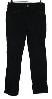 Dámské černé skinny rifle s kamínky M&S vel. 12S