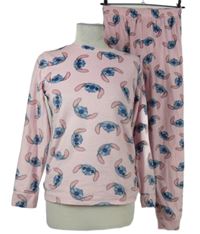 Dámské světlerůžové plyšové pyžamo se Stitchem George 