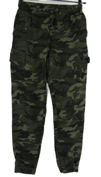 Dámské army cargo tepláky s kapsami Amisu vel. 32