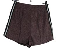 Dámske ružové trblietavé kraťasy s pruhmi