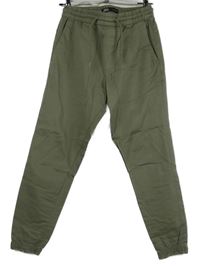 Pánské khaki plátěné cuff kalhoty Zara vel. 30