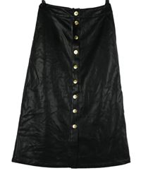 Dámská černá koženková midi sukně Barbour 