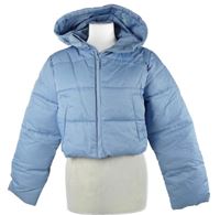 Dámská světlemodrá šusťáková crop bunda s kapucí USA Pro 