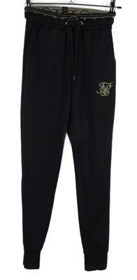 Dámske čierne športové tepláky s výšivkou SikSilk