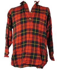 Dámská červeno-černá kostkovaná flanelová halenková tunika UniQlo 