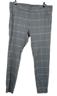 Dámske čierno-bielo-modré vzorované tregíny Janina