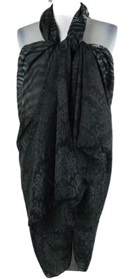 Dámské černo-šedé vzorované pareo Takko