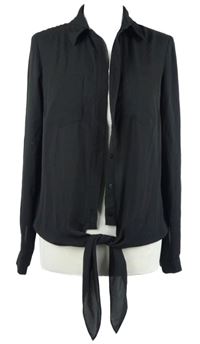 Dámská černá halenka s uzlem Papaya 