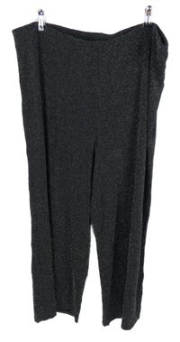 Dámské černé třpytivé volné kalhoty H&M