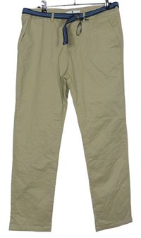 Pánské béžové plátěné kalhoty s páskem Very vel. 36