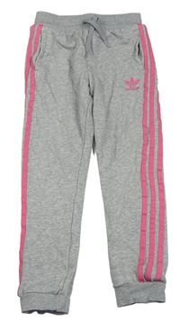 Sivo-ružové tepláky Adidas