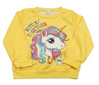 Žltá mikina s jednorožcom Shein