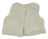 Biela kožušinová zateplená vesta Manor