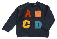 Tmavomodrý sveter s písmeny Zara