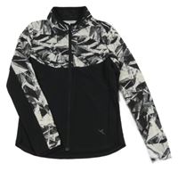 Černo-bílá šusťáková bunda se vzorem