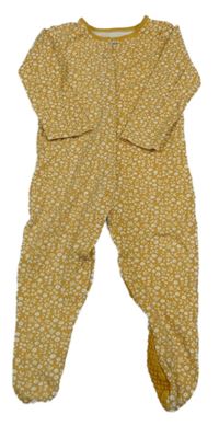 Hořčicový květinový overal TU