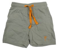 Kaki-oranžové teplákové kraťasy s palmou H&M