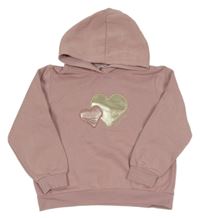 Ružová mikina so srdiečkami a kapucňou H&M