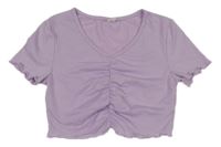 Fialové crop tričko Shein