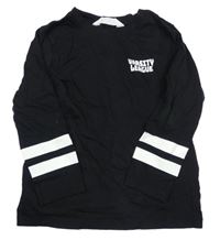 Čierno-biele tričko s nápisom H&M