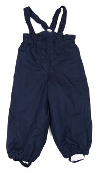 Tmavomodré šusťákové oteplovačky s kšandami H&M