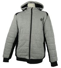 Pánská šedo-černá tepláková zateplená bunda s kapucí Chapter