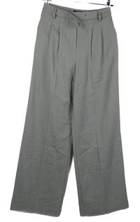 Dámské šedé nařasené volné kalhoty New Look