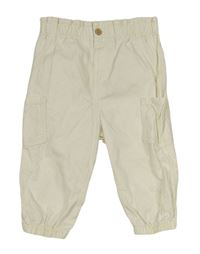 Smetanové plátěné cuff kahoty s vreckami F&F