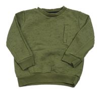 Khaki žíhaná mikina s kapsičkou F&F