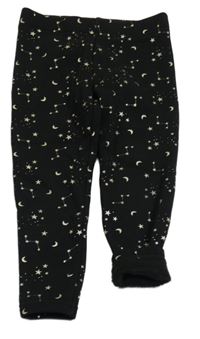Čierne zateplené legíny s hviezdami Primark
