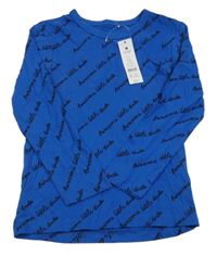 Nové - Modré tričko s nápismi George