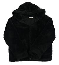 Čierna kožušinová podšitá bunda s kapucňou zn. H&M