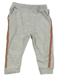 Světlešedé tepláky s třpytivým pruhem Topomini