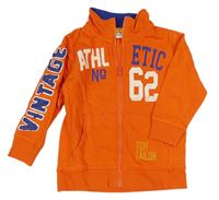 Oranžová prepínaci mikina s nápisom a číslom Tom Tailor